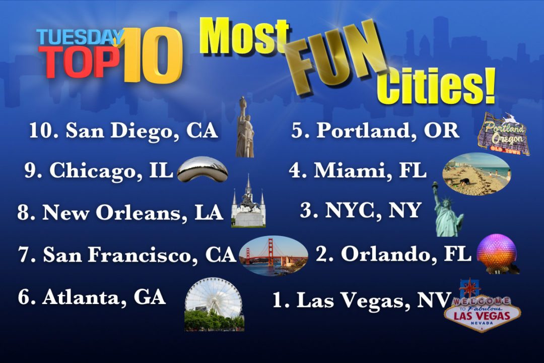 Top Ten - Most Fun Cities - Jim Brickman Music